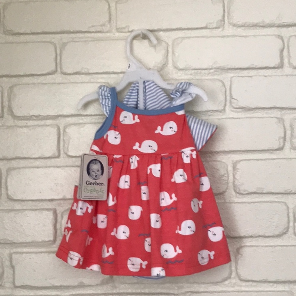 Gerber Organic Top, Hat, Diaper Cover